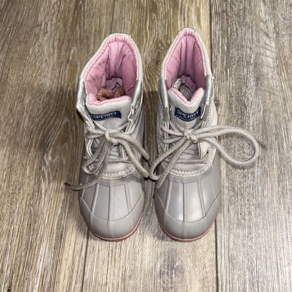 Sperry Port Girls Youth US Size 11M Gray Pink Outdoor Duck Rain Boots SCL162060 - Picture 4 of 11